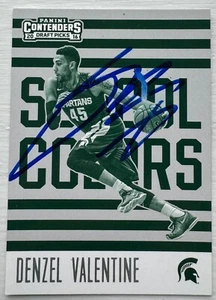 Denzel Valentine Signed Panini Draft On Card Blue Auto Michigan State Spartans - Picture 1 of 1