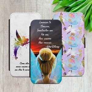 TINKER BELL FLIP CASE FOR IPHONE SAMSUNG GOOGLE PETER PAN ART WALLET PHONE COVER - Picture 1 of 36