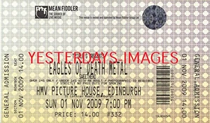 Eagles of Death Metal Ticket Used Stub 2009 SECC HMV Picture House Edinburgh (6) - Picture 1 of 3