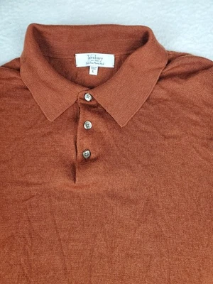 Suéter Polo de Golf Turnbury Extra Fino Lana Merino Para Hombres Grande Marrón Preppy Foto 1 de 4