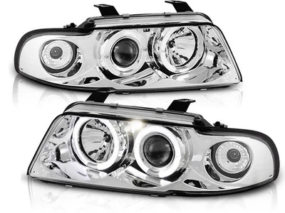 LED Angel Eyes Scheinwerfer für Audi A4 B5 94-98 chrom - Bild 1 von 2