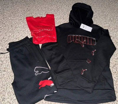 PUMA Boys' Core Logo Sweatshirt , Jogger Pants &  Shirt Size Medium - Image 1 of 3
