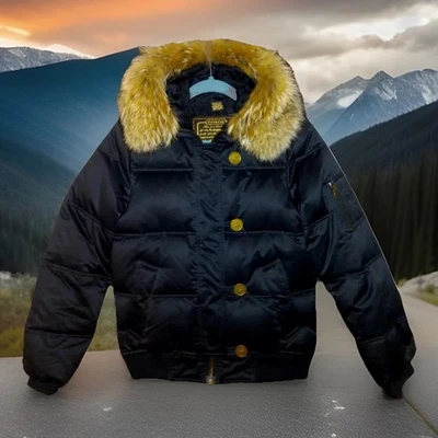 Small COACH Down PUFFER PARKA Coat w/Coyote Fur Collar-FREE SHIPPING - Image 1 of 4