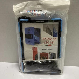 IPad Pro 11 Case w/Carry Strap- Blue/Black - New - Afbeelding 1 van 3
