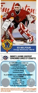 1993-94 HIGH LINER GREATEST GOALIES #2 ED BELFOUR CHICAGO BLACK HAWKS - Picture 1 of 2