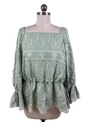 Cato Smock блузка женщин 18/20 Вт новый с Ярлыками Sage зеленый вышитый богемное коттедж хиппи - Изображение 1 из 4