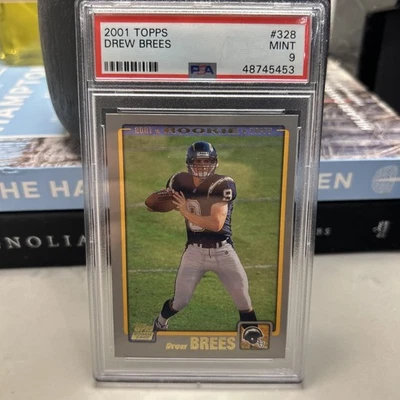 2001 Topps Football Drew Brees Rookie Card RC #328 PSA 9 Mint Saints Chargers - Image 1 of 4