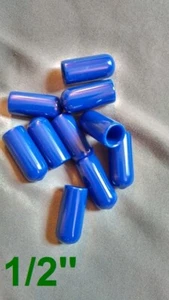 BLUE (10) round rubber vacuum dust cap thread protector pipe cover 1/2 I.D.*b - Foto 1 di 7
