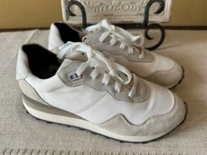 P448 CANCUN LOW TOP SNEAKERS WOMEN'S SIZE 38 BEIGE WHITE SPARKLE LACES - Picture 1 of 8