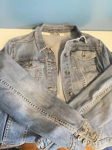 Liz Claiborne Jean Jacket Y2K Womens Sz XL Light Blue Denim Button Up w/pockets - Picture 1 of 18
