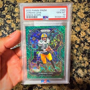 JORDAN LOVE 2020 PSA 10 PANINI GREEN SCOPE PRIZM /75 ROOKIE RC VERY LOW POP