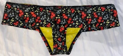 NWT Hurley Party Tough Floral Strip Pant Swimsuit Bikini Bottom L Red (B1) - Image 1 of 2