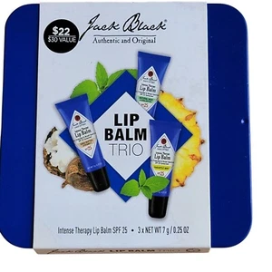 Jack Black Lip Balm Trio With SPF 25 Pineapple Mint & Natural Mint For Dry Crack - Picture 1 of 2