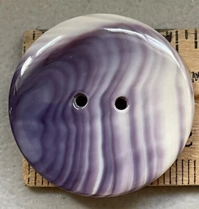 5297 Button 30mm Wampum Bead Quahog Face Drilled - Picture 1 of 2