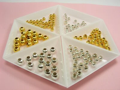 200 Metal Smooth Closed Round CRIMP Beading Spacer BEAD DIY Findings 2mm / 2.5mm - image 1 of 3