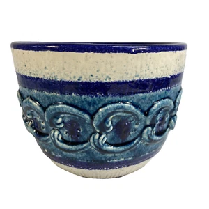 Maceta de colección NUOVO RINASCIMENTO Cachepot Italia cerámica azul turquesa años 70 MCM - Imagen 1 de 18