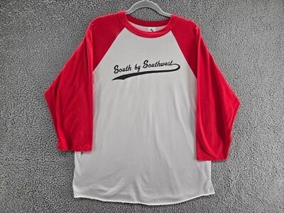 Camisa De Colección SXSW Para Hombres XL South By Southwest 7 1993 Años 90 Rojo Raglán Austin TX Foto 1 de 4