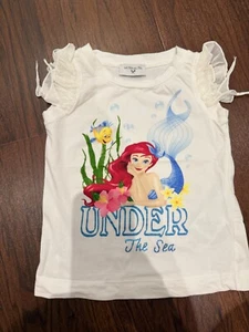 MONNALISA girls white t-shirt Ariel/ Little Mermaid 2y - Picture 1 of 2