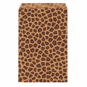 Kraft Paper Bags Leopard Print Jewelry Flat Gift Bags 100~200~500 Pc Bags - Picture 1 of 6