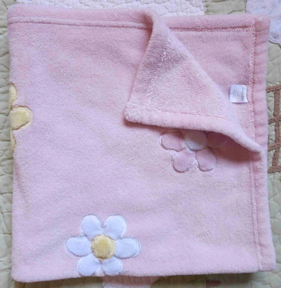 Manta Cutie Pie Aplique Flores Rosa Poliéster Felpa Bebé Niña Usada en Excelente Condición  Foto 1 de 4