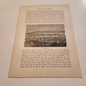Vista de Messina Italia c. 1878 Grabado (300) - Imagen 1 de 2