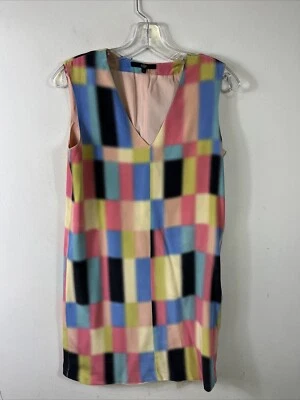 Tibi Vertex Shift Dress in Rose Multi Color Sleeveless Size 2 - Image 1 of 4