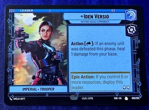 Star Wars Unlimited Spark of Rebellion Iden Versio Imperial Trooper Leader Card - Picture 1 of 2