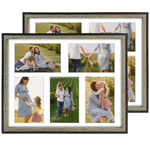Collage Frame for Multiple 4x6 Pictures Photos with White Mat for Wedding Family - Picture 1 of 10