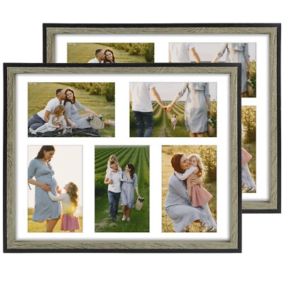 Collage Frame for Multiple 4x6 Pictures Photos with White Mat for Wedding Family - Image 1 of 4