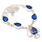 Sodalite, Blue Topaz Gemstone 925 Sterling Silver Jewelry Necklace 18" f118
