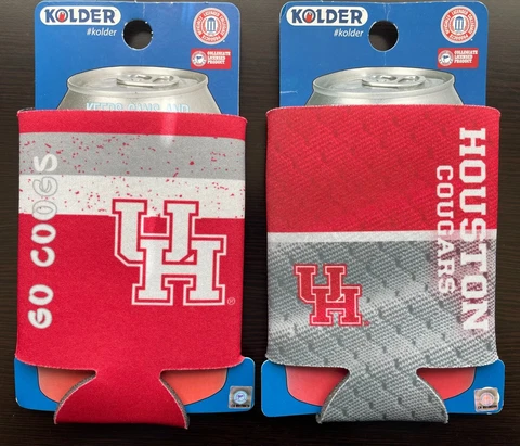2x University of Houston Kolder Kaddy Can Holder 12 oz Collapsible Koozie New Cover