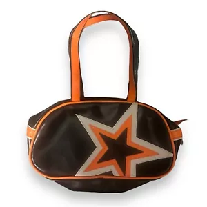 Vintage Y2K Addicted Star Bowling Bag Handtasche schwarz und orange - Bild 1 von 9