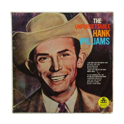 HANK WILLIAMS Drifting Cowboys LP THE UNFORGETTABLE MGM C 784 1959 VG/VG - Image 1 of 4