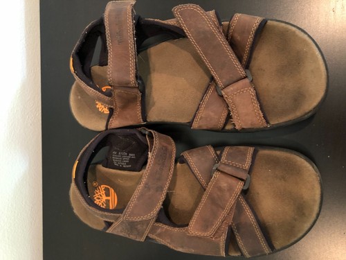 Sandali Timberland uomo 8M cinturino sportivo frangiflutti slingback 87029 pelle marrone