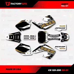 Black & Gold Shift Racing Graphics Kit fits Honda Cr125 Cr250 00-01 CR 125 250 - Foto 1 di 2