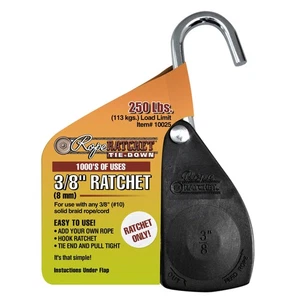 Rope Ratchet 3/8" Tie Down Pulley Hanger, 250 lb Capacity - For Shade Sails - Picture 1 of 6