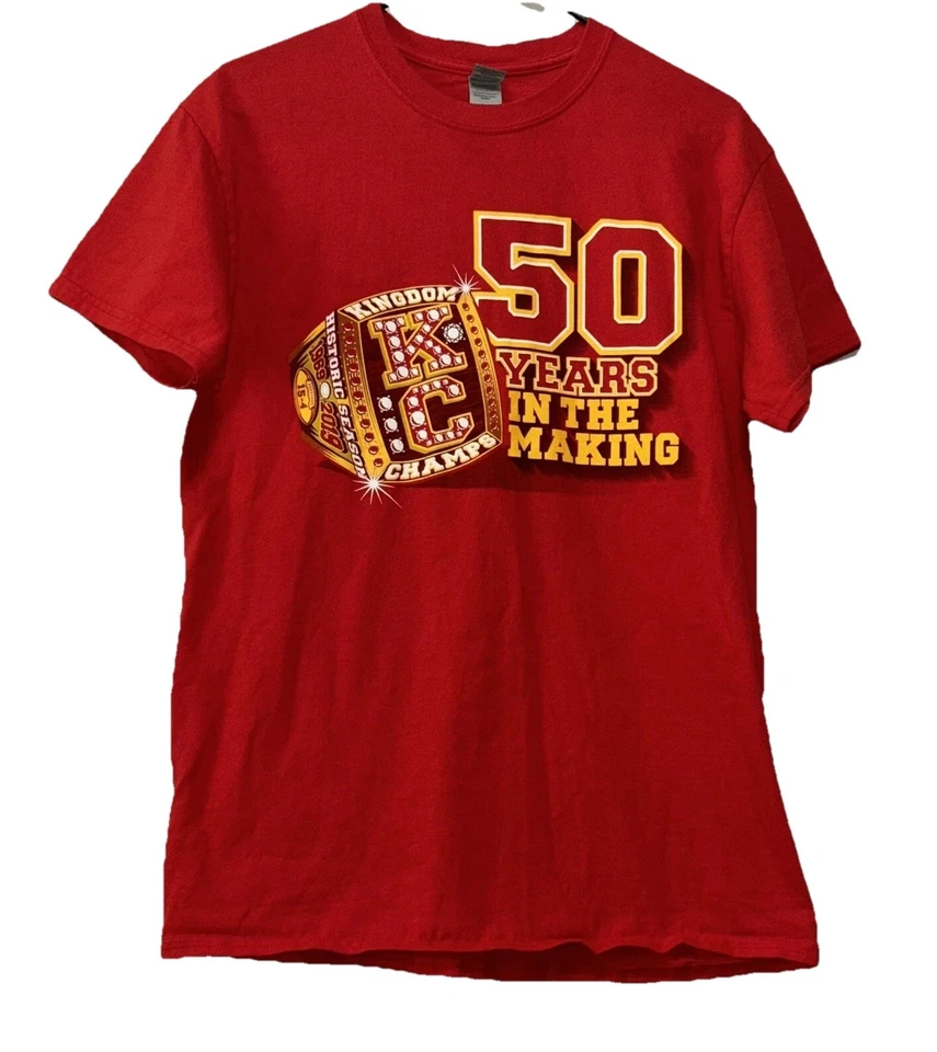 Camiseta Kansas City Chiefs Anillo Campeones del Super Bowl Para Hombre Talla Mediana Usada en Excelente Condición E800 Foto 1 de 4