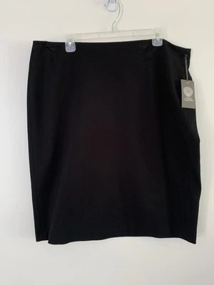 NWT Vincent Camuto Knee Length Pencil Skirt, Black 2X Career Business Pull On - Imagem 1 de 4
