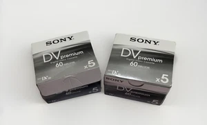 Sony 60 Minute Premium Mini DV Tape Video Cassette DVM60PR4 10 Pack - Picture 1 of 5
