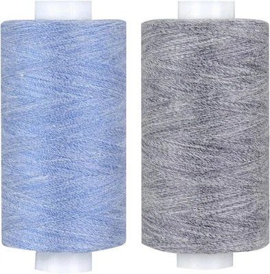 Fio jeans Simthread dual duty para jeans 30WT 400 jardas x 2, azul e preto  - Imagem 1 de 2