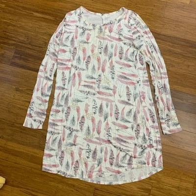 GILLIGAN O'MALLEY Para Mujer Manga Larga Estampado de Plumas Camisa para Dormir Vestido Foto 1 de 4