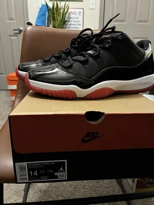 Nike Air Jordan 11 Retro 2025 Low Bred Talla 14 Para hombres Negro Rojo Foto 1 de 4