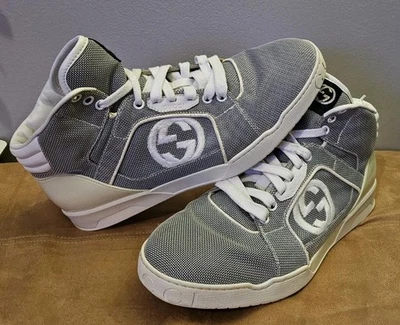 GUCCI Baling Fabric Nappa Moorea Interlocking G Mens High Top Sneakers 8 G - Image 1 of 4