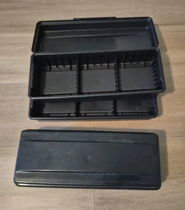 Lot of 3 Vintage Alpha Black 15 Cassette Tape Holders Storage Cases Made In USA - Picture 1 of 5