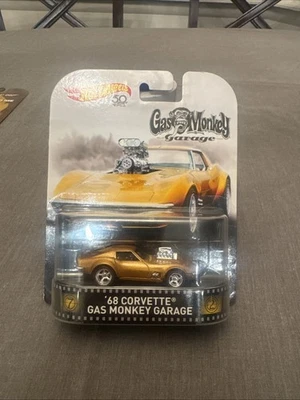 Corvette 2018 Hot Wheels Retro Entertainment 68 Gas Monkey Garage dorado (grieta) Foto 1 de 2
