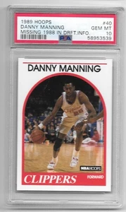 Danny Manning 1989 Hoops Rookie Card #44 Graded GEM Mint PSA 10 - Picture 1 of 1