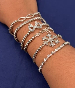 6-teiliges Edelstahl Bettelarmband Set für Frauen, schneller Versand. - Bild 1 von 2