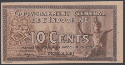 French Indochina  10 cents  1939  XF+++  P. 85e,   Banknote, Circulated - Image 1 of 2
