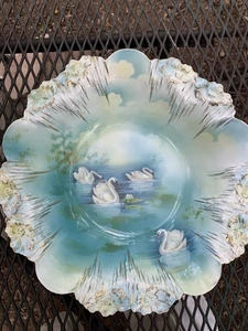 Old RS Prussia Swam Bowl. Gorgeous 1910. Not One Chip. Perfect - Picture 1 of 4