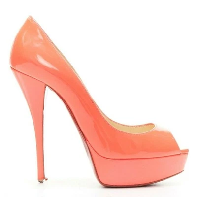 CHRISTIAN LOUBOUTIN Lady Peep 130 fuchsia hot pink platform high heel shoes EU36 - Image 1 of 4